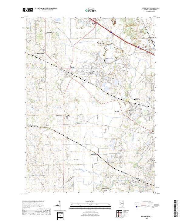 USGS Topographic Map – Pingree Grove