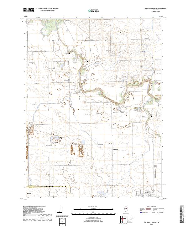 USGS Topographic Map – Southeast Pontiac