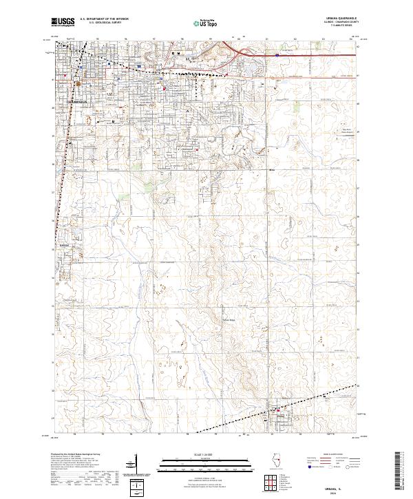 USGS Topographic Map – Urbana