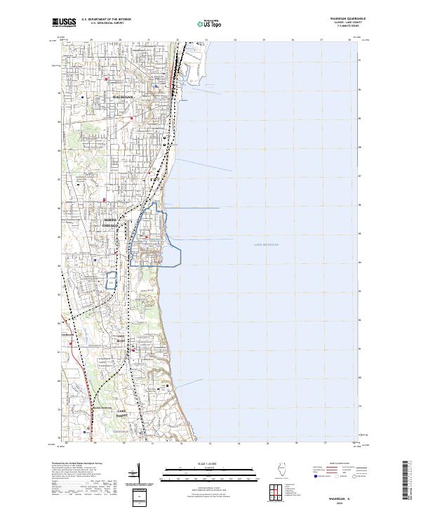USGS Topographic Map – Waukegan
