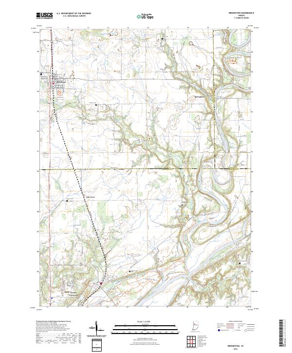 USGS Topographic Map – Brookston