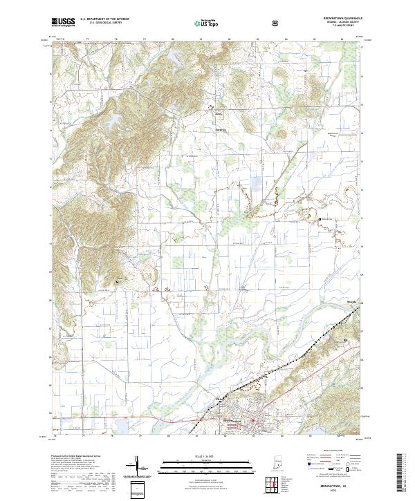 USGS Topographic Map – Brownstown