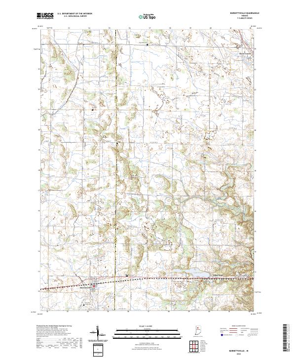 USGS Topographic Map – Burnettsville