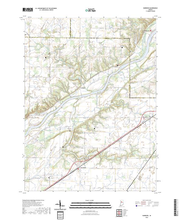 USGS Topographic Map – Burrows