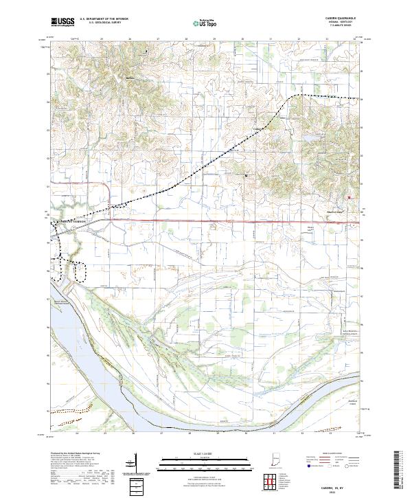 USGS Topographic Map – Caborn