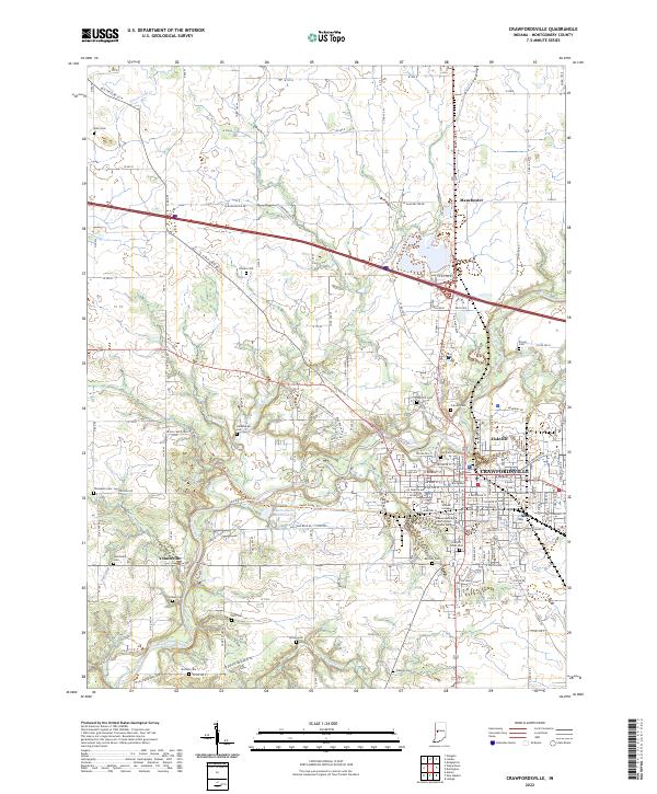 USGS Topographic Map – Crawfordsville