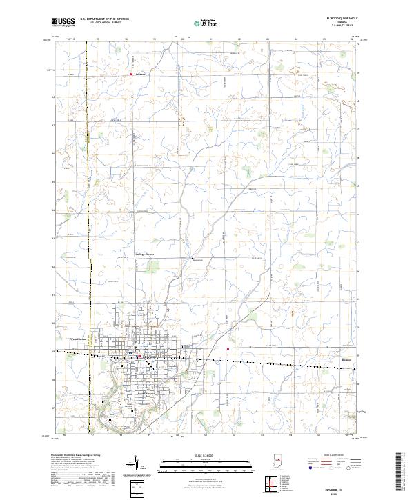 USGS Topographic Map – Elwood