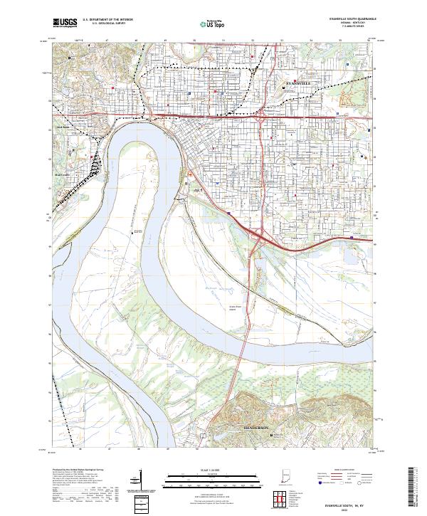 USGS Topographic Map – Evansville South