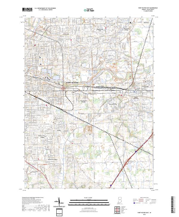 USGS Topographic Map – Fort Wayne East