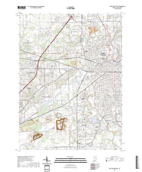 USGS Topographic Map – Fort Wayne West
