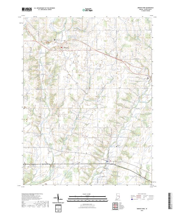 USGS Topographic Map – Greens Fork
