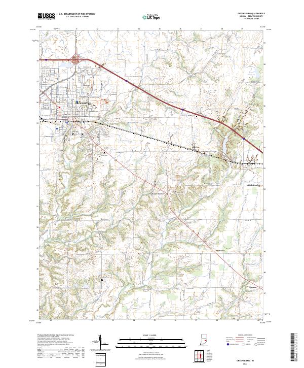 USGS Topographic Map – Greensburg