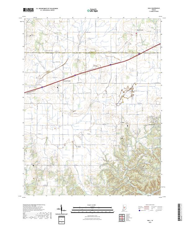 USGS Topographic Map – Hall
