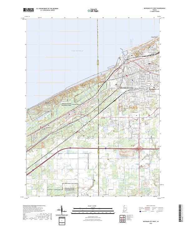 USGS Topographic Map – Michigan City West