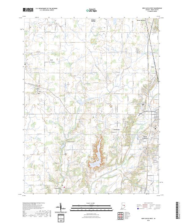 USGS Topographic Map – New Castle West