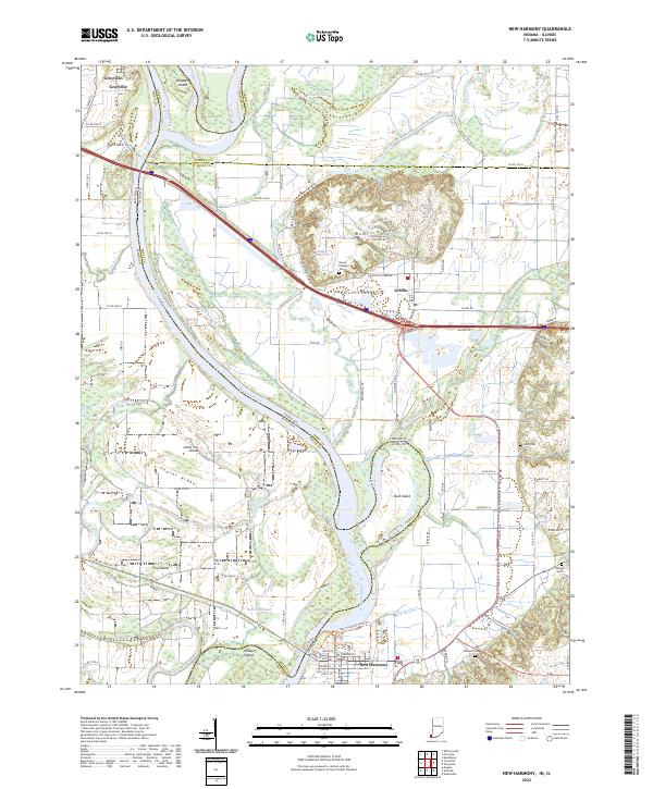 USGS Topographic Map – New Harmony