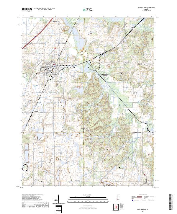 USGS Topographic Map – Oakland City