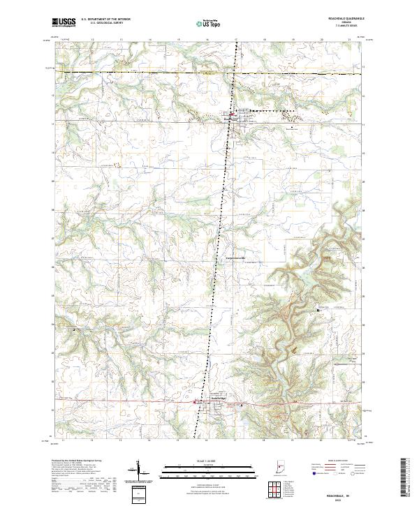 USGS Topographic Map – Roachdale