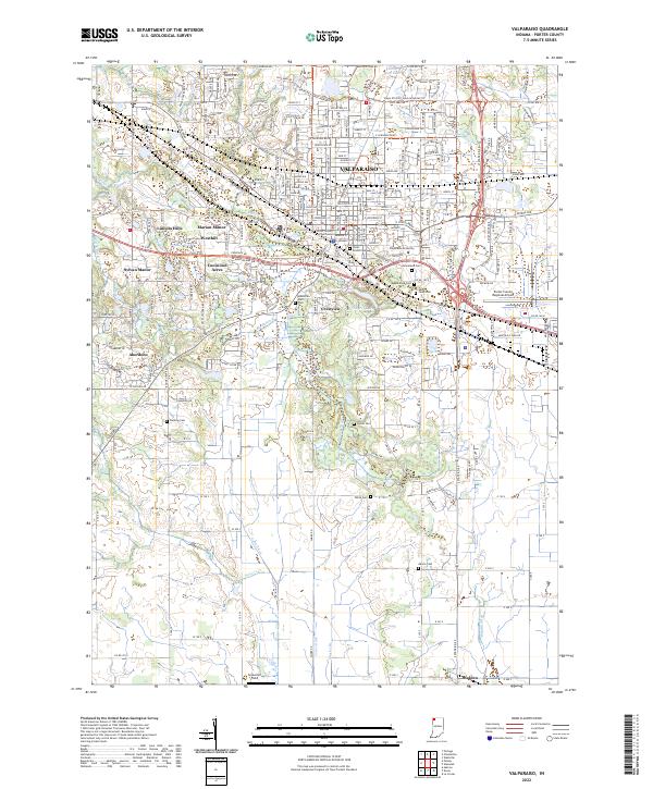 USGS Topographic Map – Valparaiso