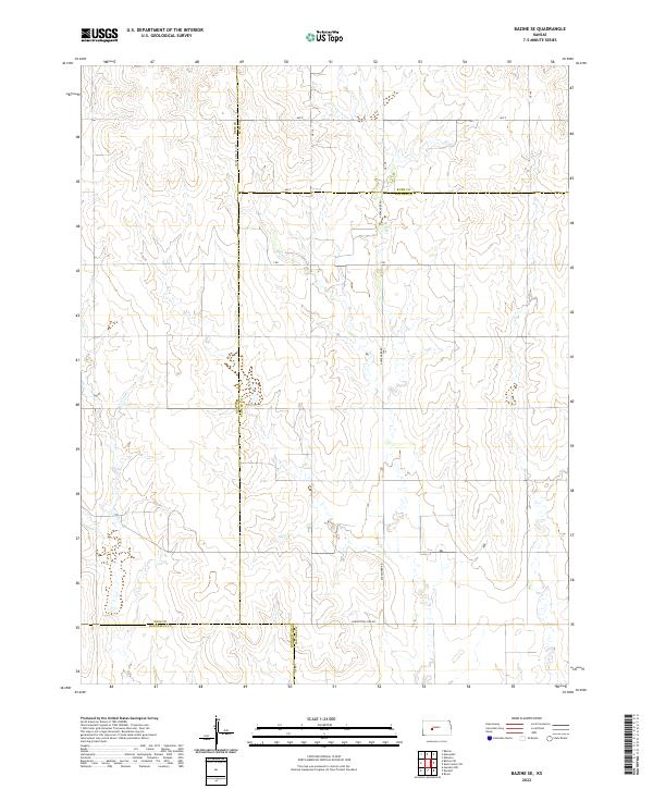 USGS Topographic Map – Bazine SE