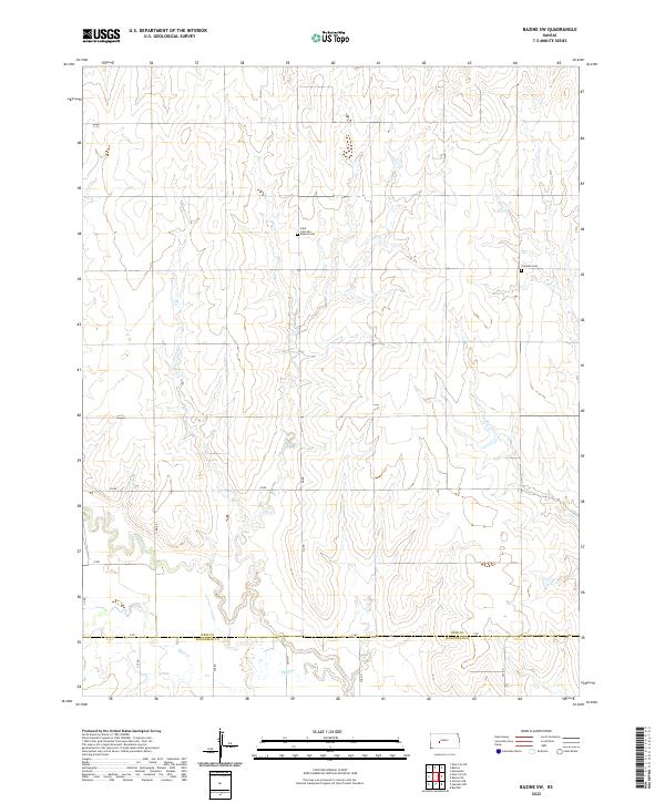 USGS Topographic Map – Bazine SW