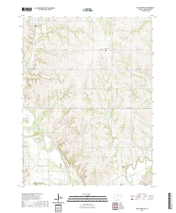 USGS Topographic Map – Blue Rapids NE