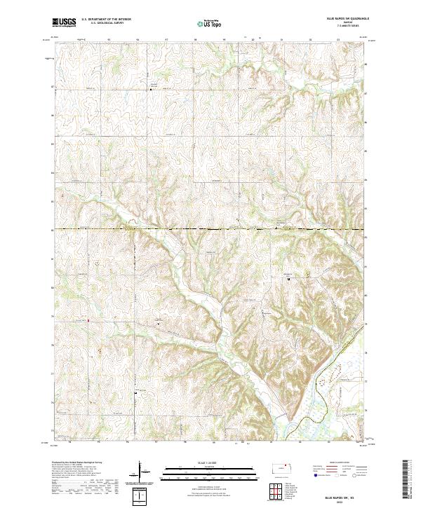 USGS Topographic Map – Blue Rapids SW