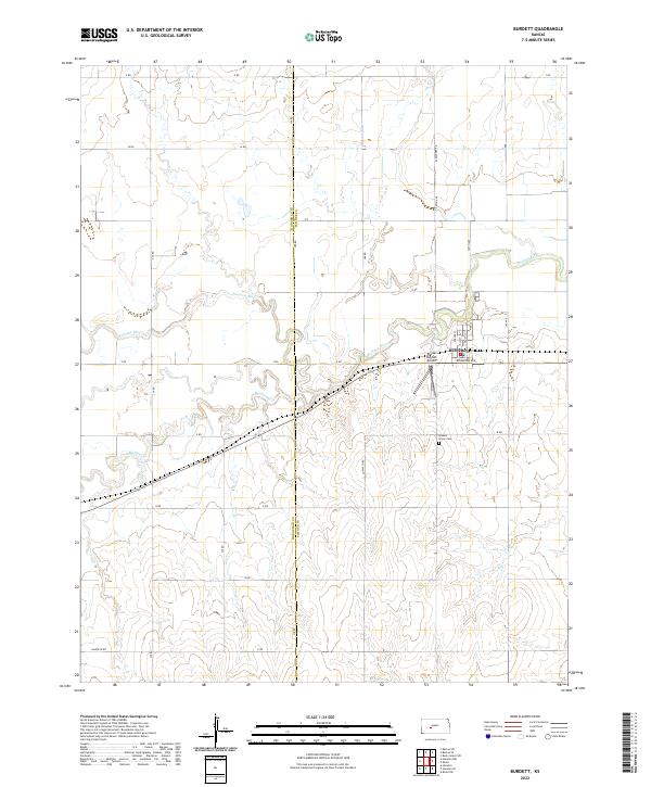 USGS Topographic Map – Burdett