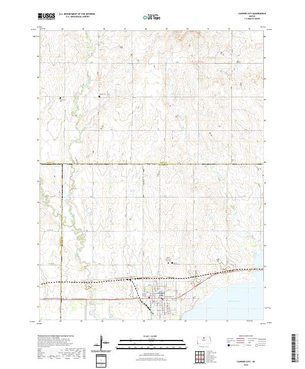 USGS Topographic Map – Cawker City