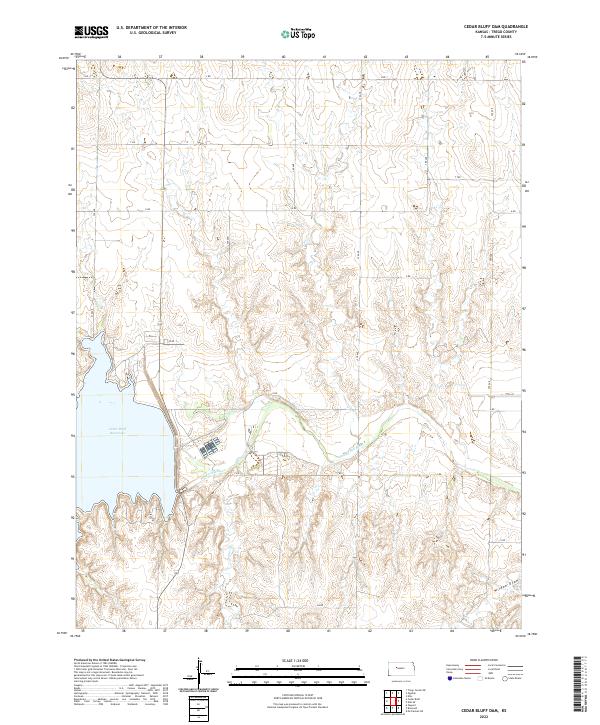 USGS Topographic Map – Cedar Bluff Dam