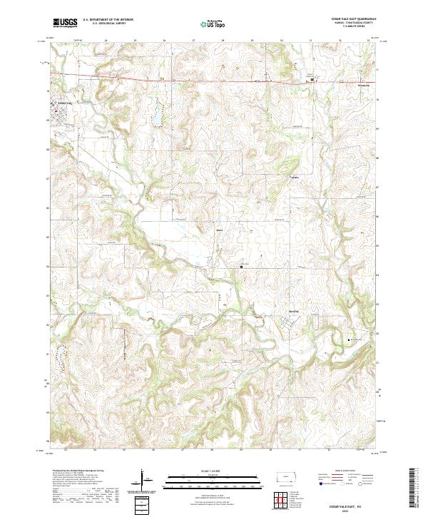 USGS Topographic Map – Cedar Vale East