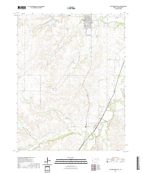 USGS Topographic Map – Cottonwood Falls