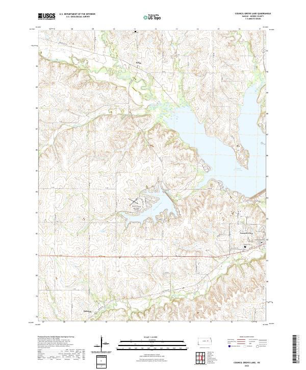 USGS Topographic Map – Council Grove Lake
