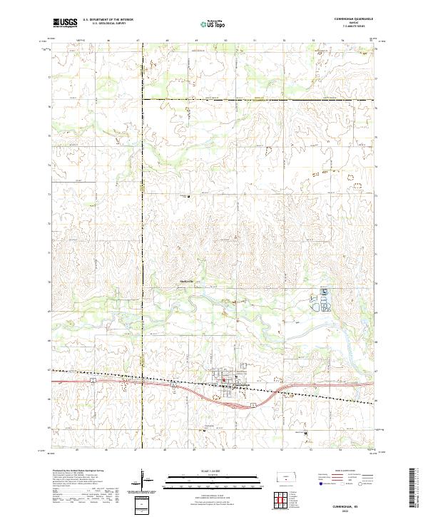 USGS Topographic Map – Cunningham