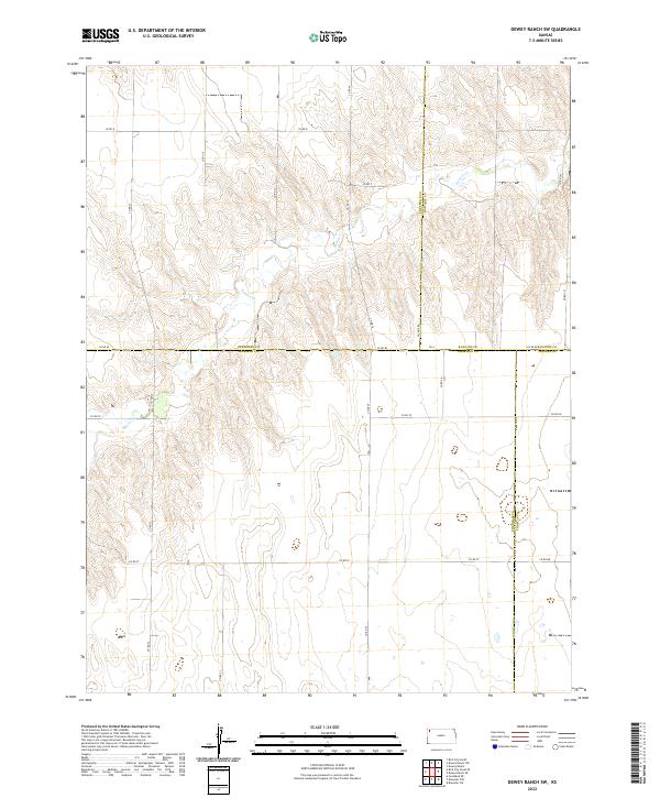 2022 Map of Dewey Ranch SW, 2022 Print