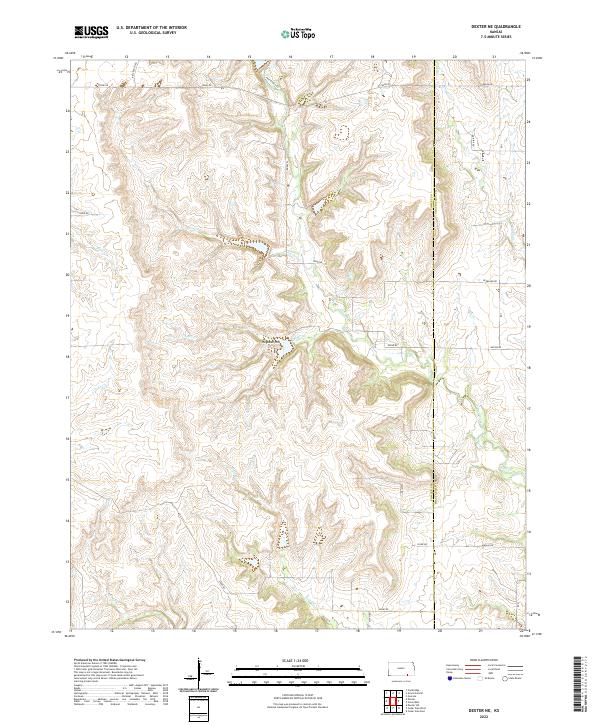 USGS Topographic Map – Dexter NE