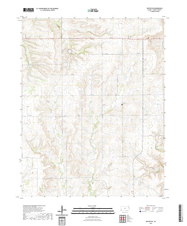 USGS Topographic Map – Dexter SW