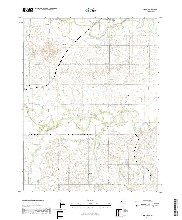 USGS Topographic Map – Downs South