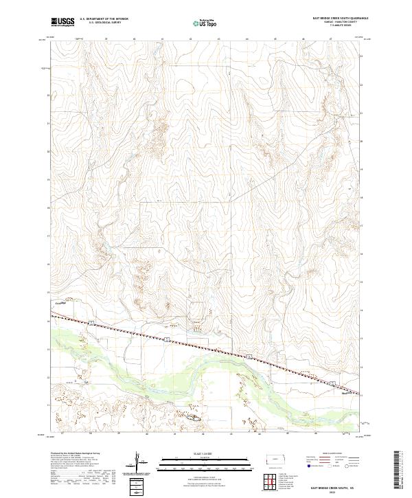 USGS Topographic Map – East Bridge Creek South