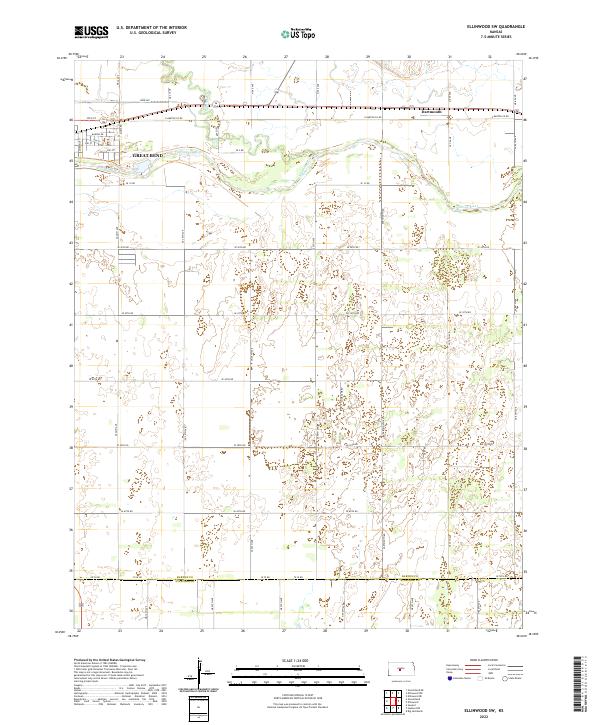 USGS Topographic Map – Ellinwood SW