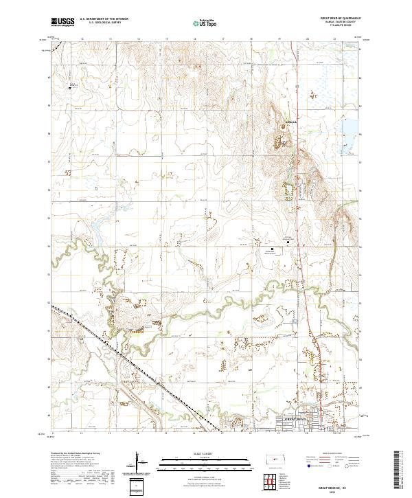 USGS Topographic Map – Great Bend NE