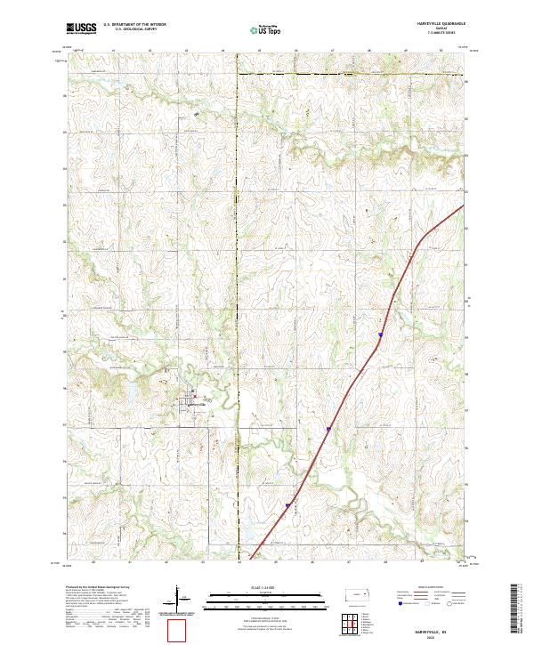 USGS Topographic Map – Harveyville