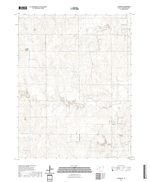 2022 Map of Jetmore NE, 2022 Print