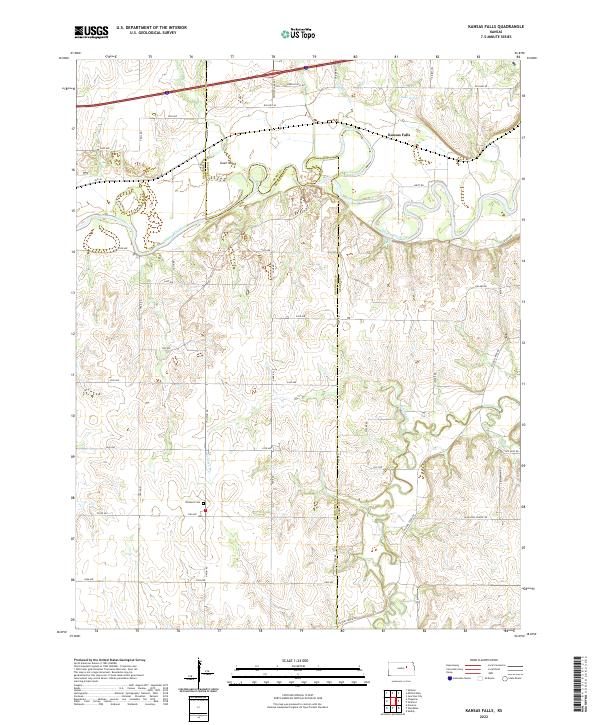 USGS Topographic Map – Kansas Falls