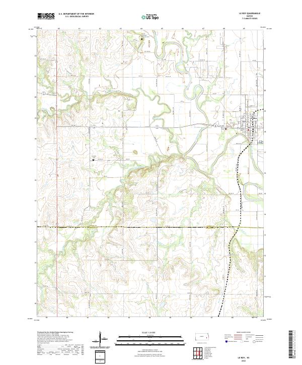 USGS Topographic Map – Le Roy