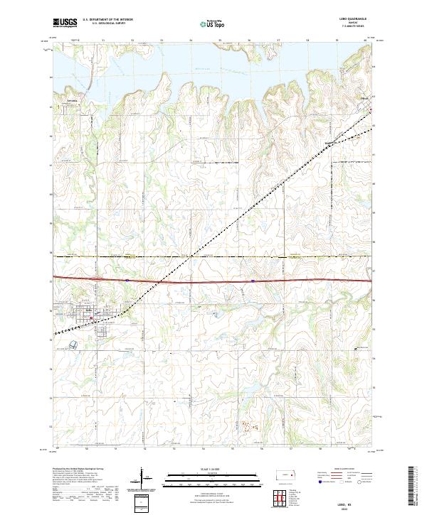 USGS Topographic Map – Lebo