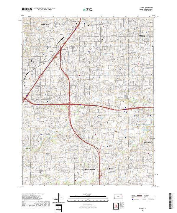 USGS Topographic Map – Lenexa