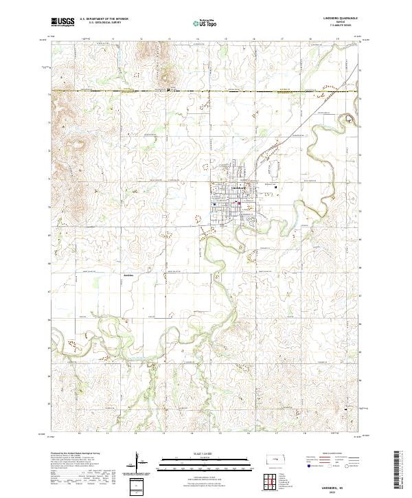 USGS Topographic Map – Lindsborg
