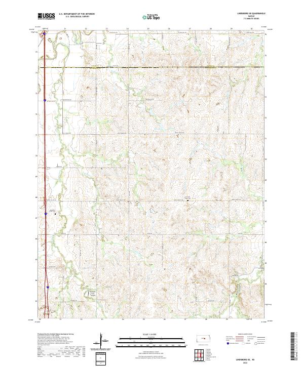 USGS Topographic Map – Lindsborg SE