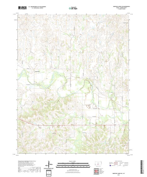 USGS Topographic Map – Medicine Lodge SW